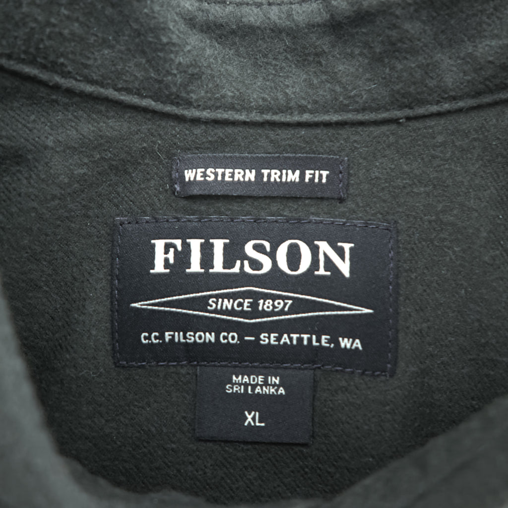 FILSON 長袖 ウエスタンシャツ XL カーキ WESTERN TRIM FIT スナップボタン 胸ポケット