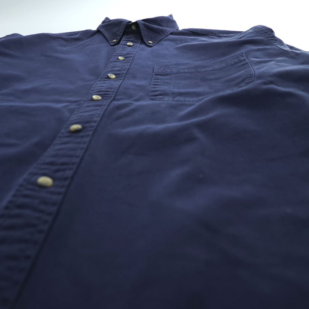 NAUTICA 90年代 ヴィンテージ 長袖 ボタンダウンシャツ XL ネイビー 胸ポケット ジャマイカ製