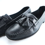Salvatore Ferragamo Italian-made Tassel Fringe Leather Loafers Slip-on US9 Black UR20699