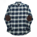 PENDLETON フランネル 長袖チェックシャツ M ネイビー HAWTHORNE エルボーパッチ CAMPBELL DRESS TARTAN