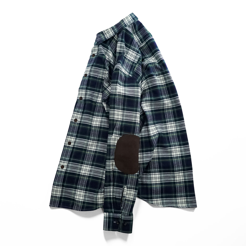 PENDLETON フランネル 長袖チェックシャツ M ネイビー HAWTHORNE エルボーパッチ CAMPBELL DRESS TARTAN