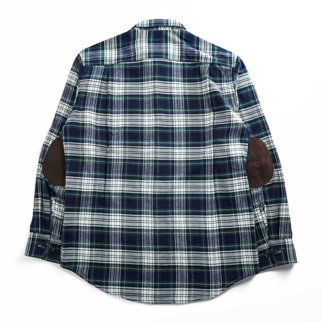 PENDLETON フランネル 長袖チェックシャツ M ネイビー HAWTHORNE エルボーパッチ CAMPBELL DRESS TARTAN