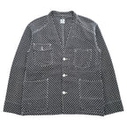 Sasquatchfabrix. 日本製 刺し子 ノーカラー ジャケット カバーオール L ネイビー ホワイト 16SS-JKL-006