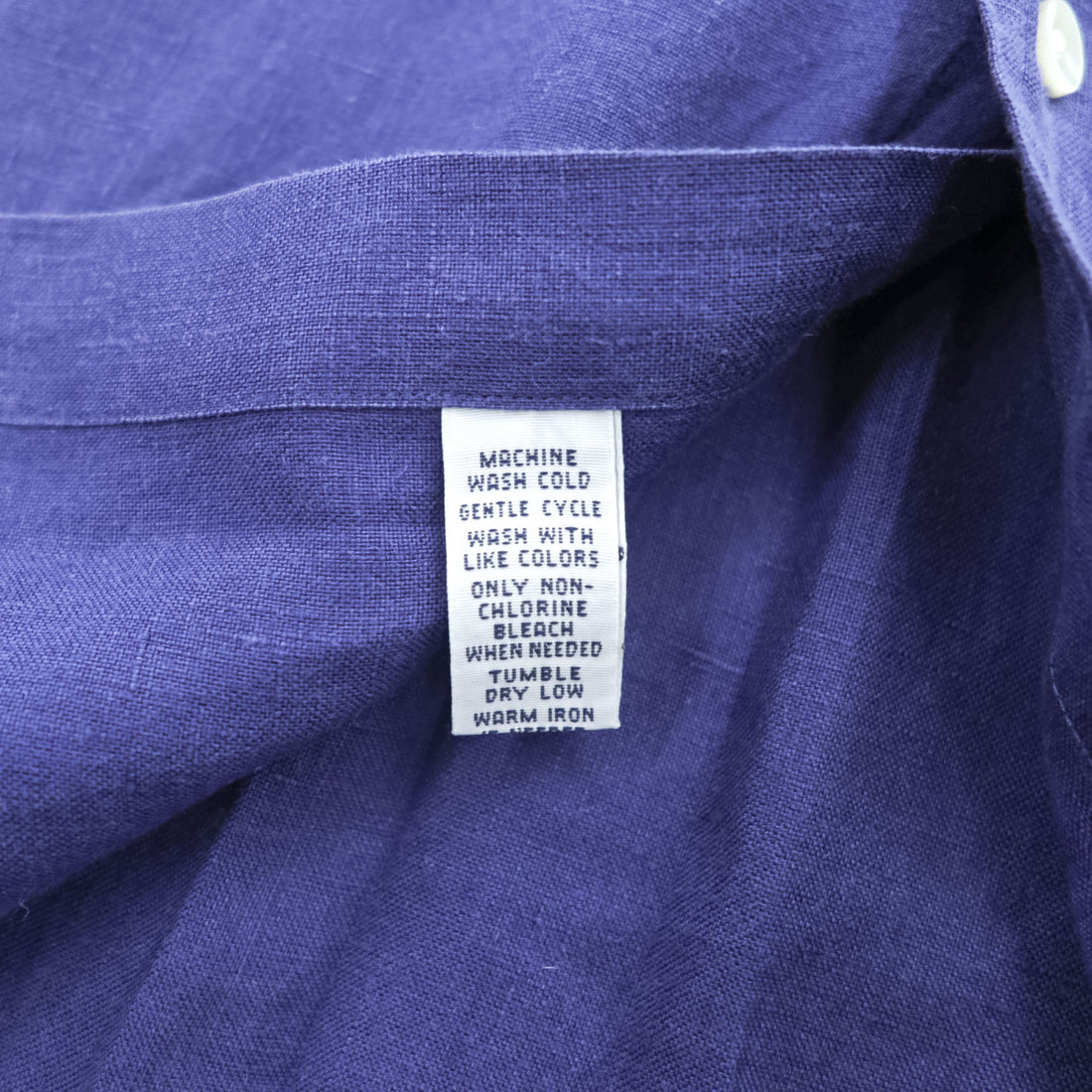 Ralph Lauren 90年代 ヴィンテージ リネン 長袖シャツ L ボタンダウン ブルー スモールポニー ロゴ 刺繍 COSTOM FIT
