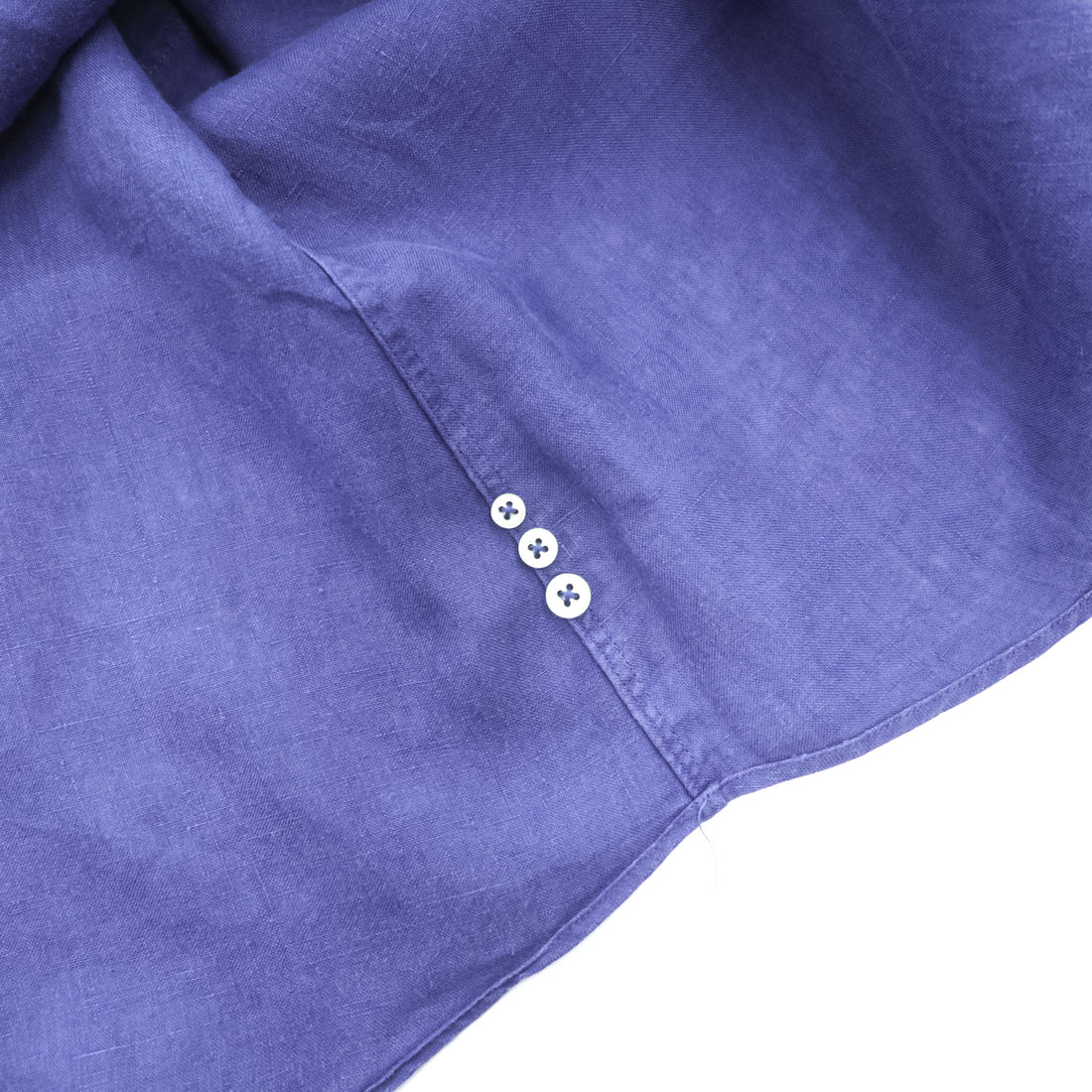 Ralph Lauren 90年代 ヴィンテージ リネン 長袖シャツ L ボタンダウン ブルー スモールポニー ロゴ 刺繍 COSTOM FIT