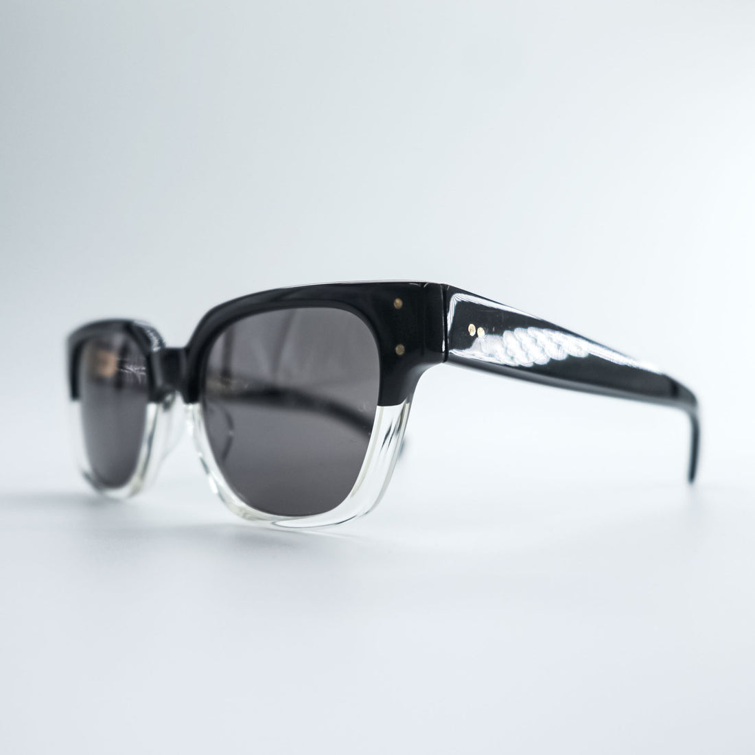 OLIVER GOLDSMITH 日本製 サングラス COMMANDANT ブラック クリア バイカラー Black Float 56_20 145