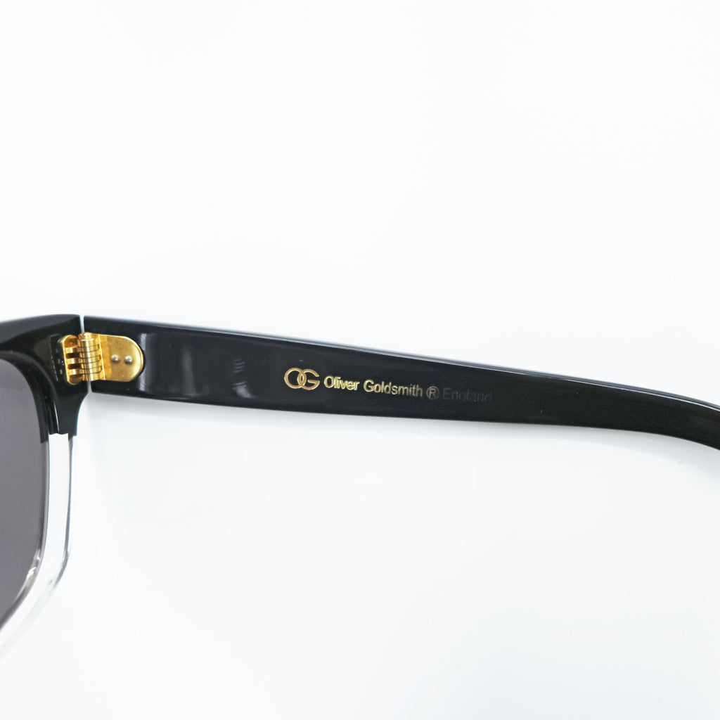 OLIVER GOLDSMITH 日本製 サングラス COMMANDANT ブラック クリア バイカラー Black Float 56_20 145