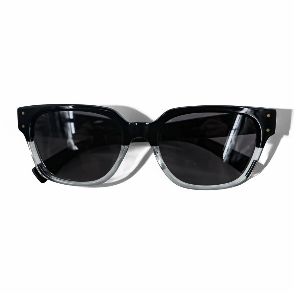 OLIVER GOLDSMITH 日本製 サングラス COMMANDANT ブラック クリア バイカラー Black Float 56_20 145