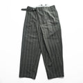 KHOKI 日本製 カシミヤ ワイドパンツ ラップパンツ スラックス M グレー ストライプ Wrap Trousers 22aw-p-05-gray