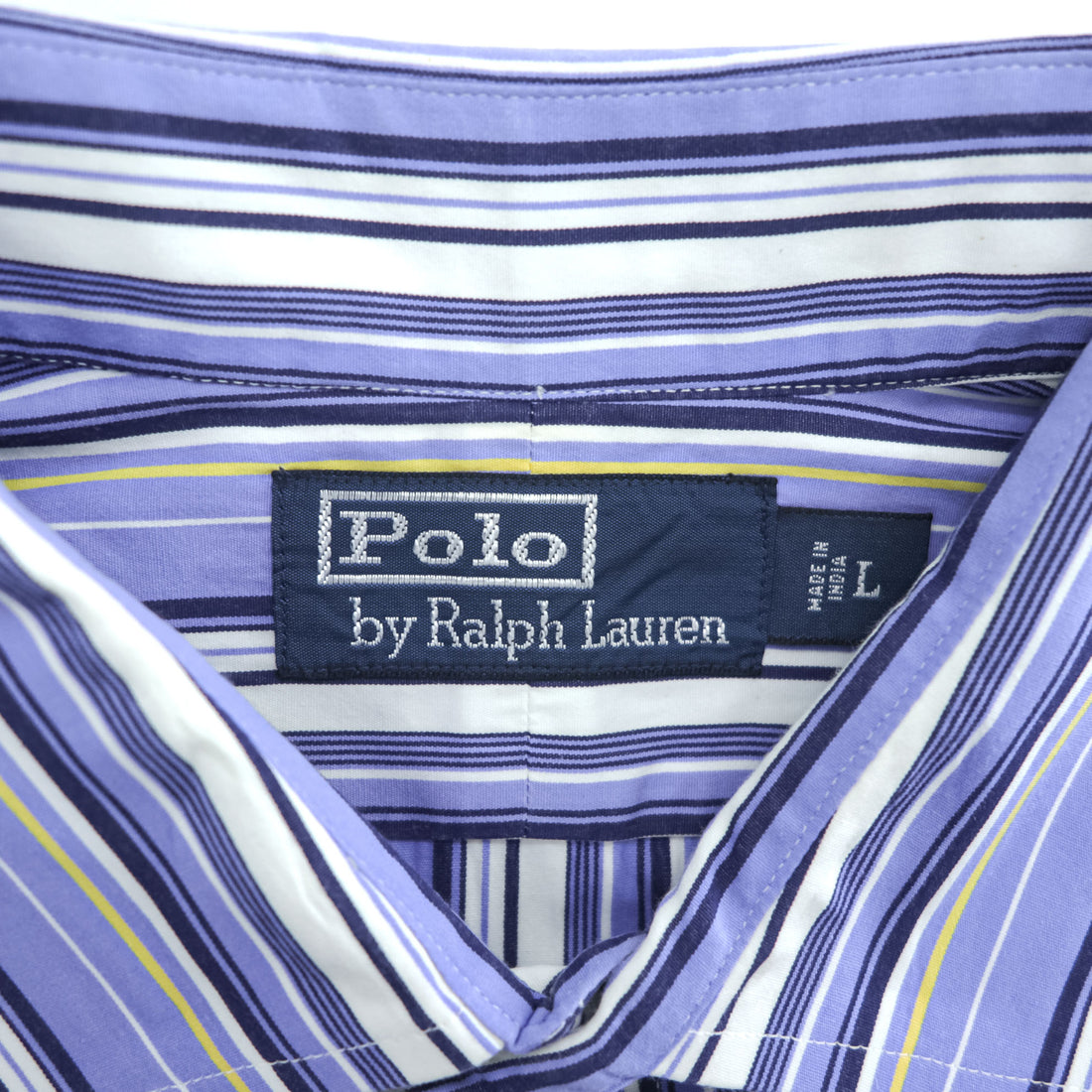 Polo Ralph Lauren 90年代 ヴィンテージ 長袖ストライプシャツ L ブルー スモールポニー ロゴ 刺繍