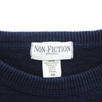 NON-FICTION 90年代 カナダ製 ヴィンテージ スウェット トレーナー M ネイビー 裏起毛 刺繍 アーチロゴ