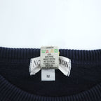 NON-FICTION 90年代 カナダ製 ヴィンテージ スウェット トレーナー M ネイビー 裏起毛 刺繍 アーチロゴ