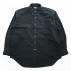 Polo Ralph Lauren 90年代 ヴィンテージ  BLAKE 長袖 ボタンダウンシャツ XL ブラック スモールポニー ロゴ 刺繍 ビッグサイズ