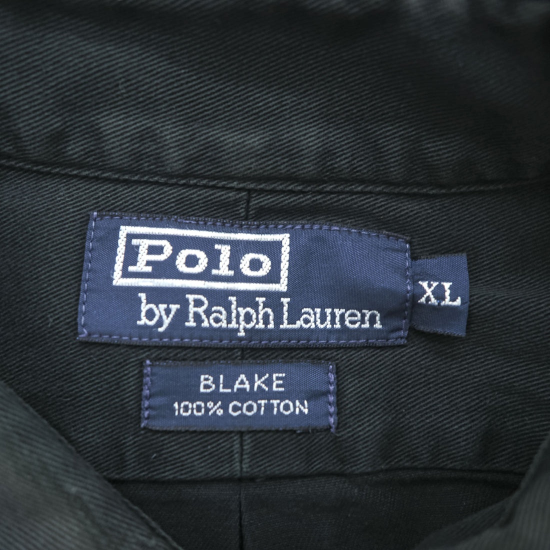 Polo Ralph Lauren 90年代 ヴィンテージ  BLAKE 長袖 ボタンダウンシャツ XL ブラック スモールポニー ロゴ 刺繍 ビッグサイズ