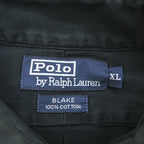 Polo Ralph Lauren 90年代 ヴィンテージ  BLAKE 長袖 ボタンダウンシャツ XL ブラック スモールポニー ロゴ 刺繍 ビッグサイズ
