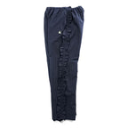 RHODOLIRION (NEPENTHES) フリルサイド ストライプパンツ Frill Side Stripe Pants スラックス イージーパンツ ネイビー ギャバジン NQ974