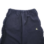 RHODOLIRION (NEPENTHES) フリルサイド ストライプパンツ Frill Side Stripe Pants スラックス イージーパンツ ネイビー ギャバジン NQ974