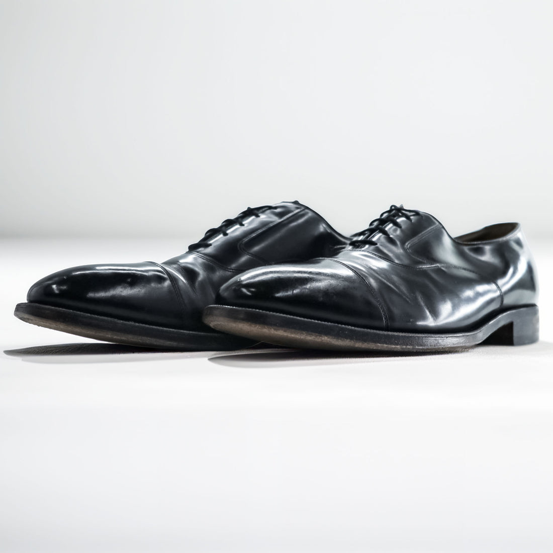 JOHNSTON&MURPHY レザー ドレスシューズ 革靴 28cm ストレートチップ 内羽根 オックスフォード HAND CRAFTED 9832 110 0802V