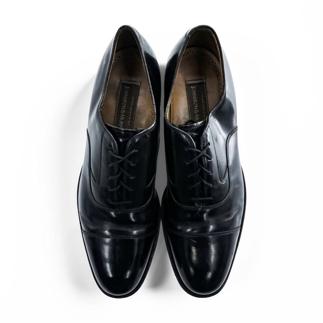 JOHNSTON&MURPHY レザー ドレスシューズ 革靴 28cm ストレートチップ 内羽根 オックスフォード HAND CRAFTED 9832 110 0802V