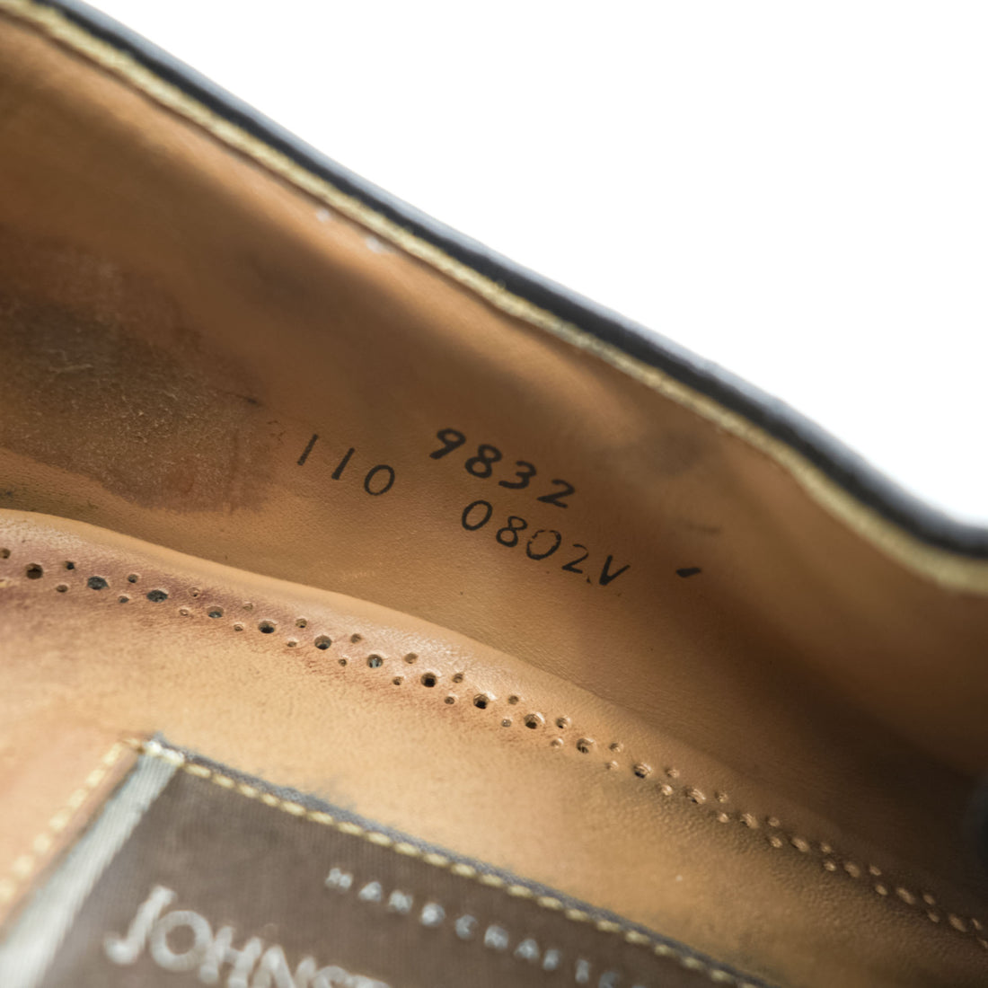 JOHNSTON&MURPHY レザー ドレスシューズ 革靴 28cm ストレートチップ 内羽根 オックスフォード HAND CRAFTED 9832 110 0802V