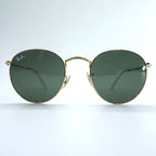 Ray-Ban RB3447 Round Metal 001 Gold Frame Green Lens Sunglasses 50-21 145 Unisex