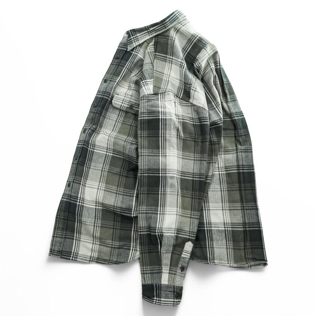 Eddie Bauer 90年代 ヴィンテージ フランネル 長袖チェックシャツ XL カーキ ベージュ Bainbridge Plaid LEGEND