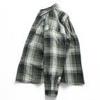 Eddie Bauer 90年代 ヴィンテージ フランネル 長袖チェックシャツ XL カーキ ベージュ Bainbridge Plaid LEGEND
