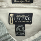 Eddie Bauer 90年代 ヴィンテージ フランネル 長袖チェックシャツ XL カーキ ベージュ Bainbridge Plaid LEGEND