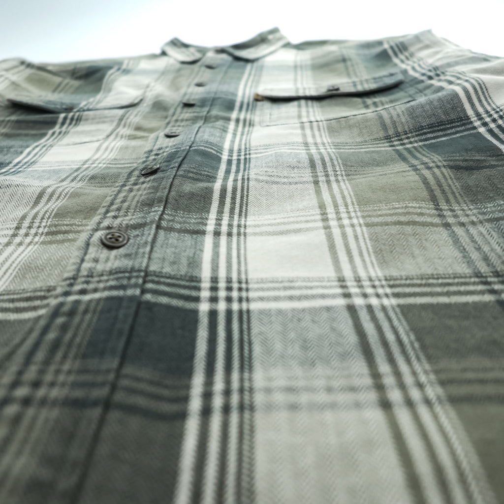 Eddie Bauer 90年代 ヴィンテージ フランネル 長袖チェックシャツ XL カーキ ベージュ Bainbridge Plaid LEGEND