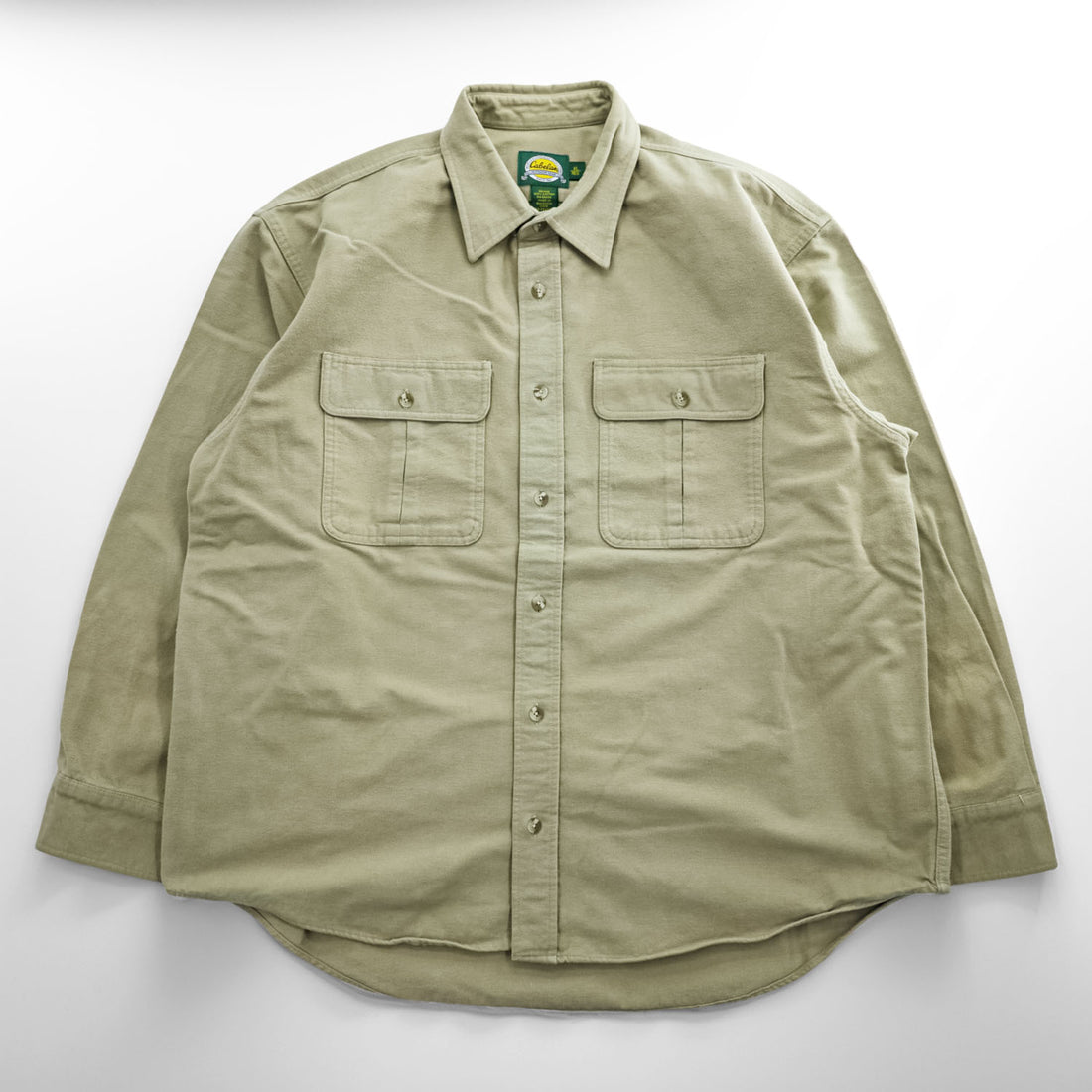 Cabela's Vintage 90s Moleskin Long Sleeve Shirt Beige XL Made in Bulgaria
