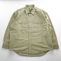 Cabela's 90年代 ヴィンテージ モールスキン 長袖ワークシャツ XL ベージュ 胸ポケット ブルガリア製