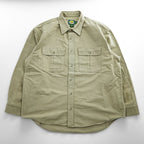 Cabela's 90年代 ヴィンテージ モールスキン 長袖ワークシャツ XL ベージュ 胸ポケット ブルガリア製