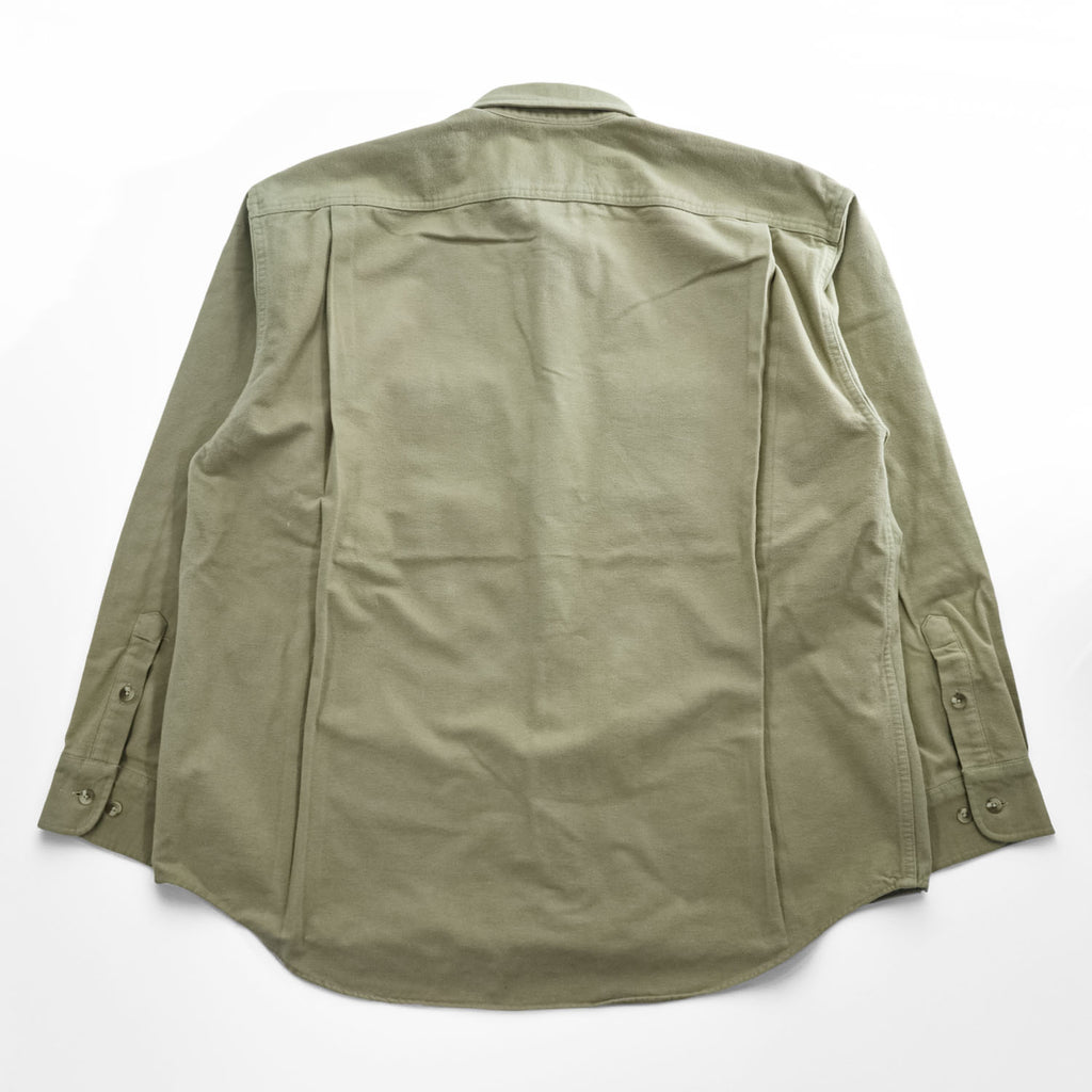 Cabela's 90年代 ヴィンテージ モールスキン 長袖ワークシャツ XL ベージュ 胸ポケット ブルガリア製