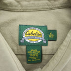 Cabela's 90年代 ヴィンテージ モールスキン 長袖ワークシャツ XL ベージュ 胸ポケット ブルガリア製