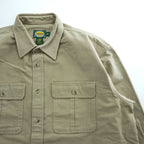 Cabela's 90年代 ヴィンテージ モールスキン 長袖ワークシャツ XL ベージュ 胸ポケット ブルガリア製
