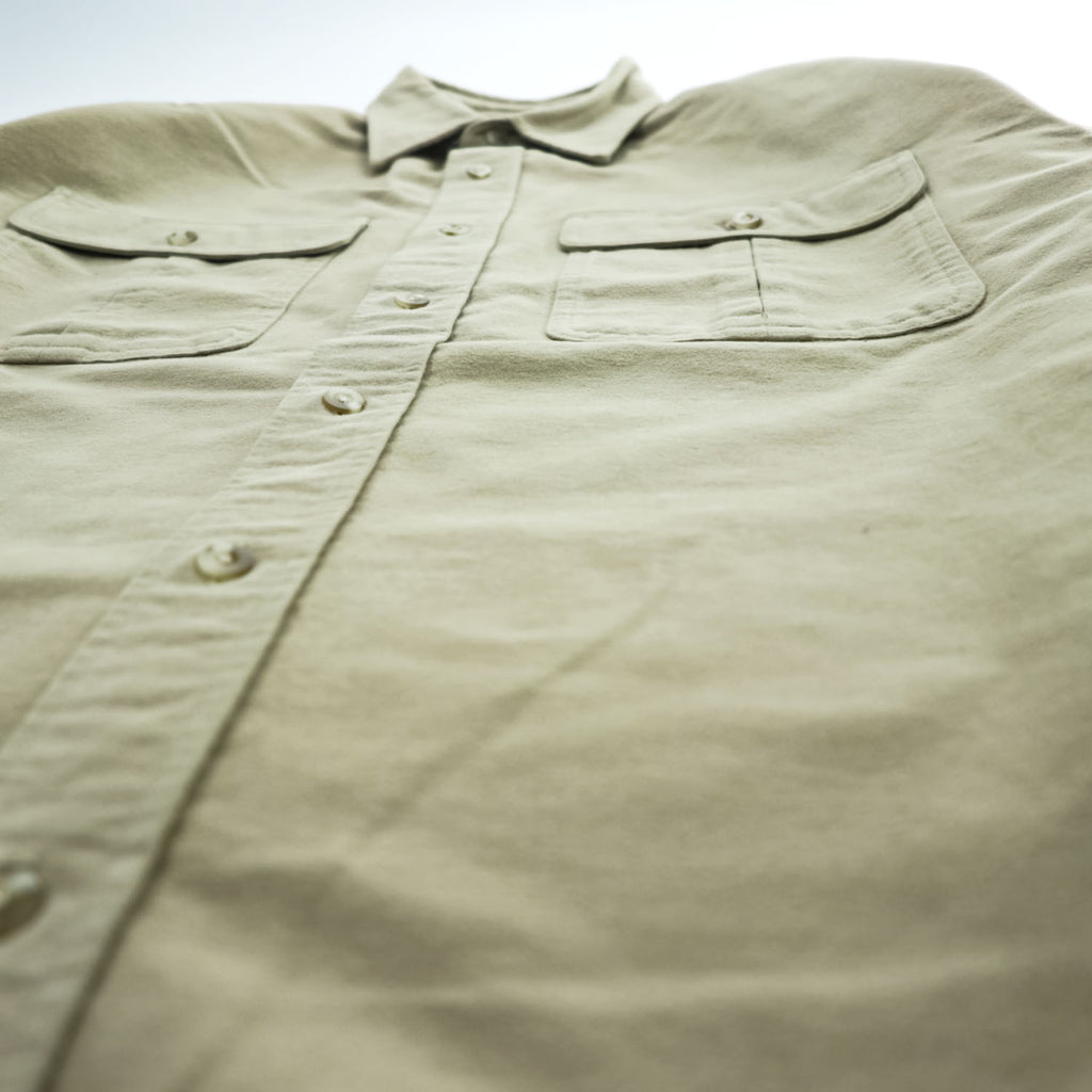 Cabela's 90年代 ヴィンテージ モールスキン 長袖ワークシャツ XL ベージュ 胸ポケット ブルガリア製