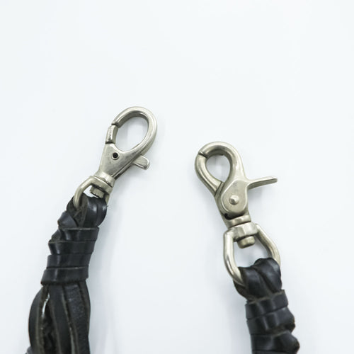 Braided Leather Wallet Chain シルバー ウォレットロープ レザー ウォレットチェーン 編み込み フリンジ