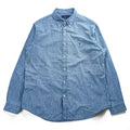 Ralph Lauren シャンブレー 長袖 ボタンダウンシャツ XL インディゴ CLASSIC FIT スモールポニー ロゴ 刺繍