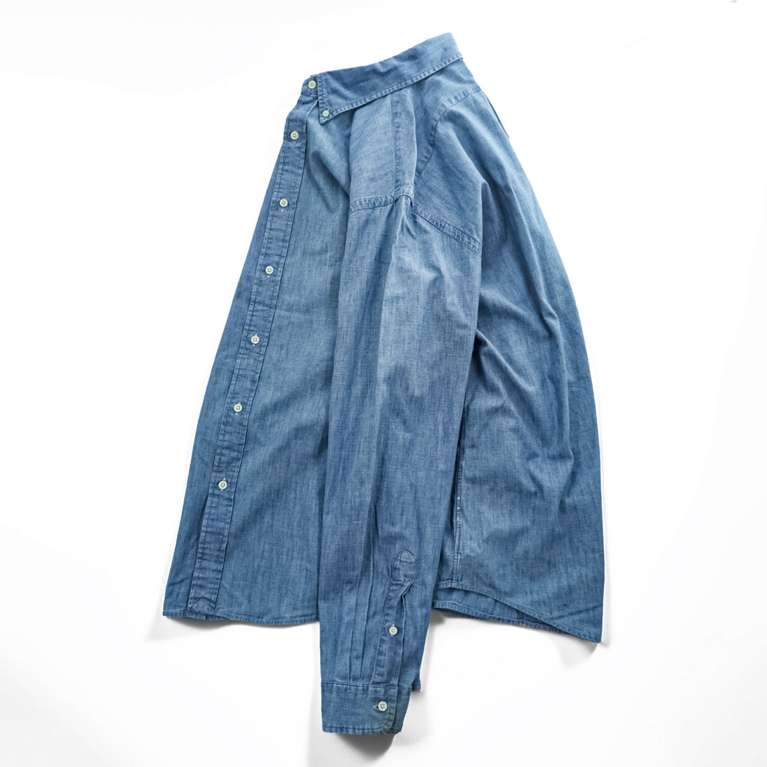 Ralph Lauren シャンブレー 長袖 ボタンダウンシャツ XL インディゴ CLASSIC FIT スモールポニー ロゴ 刺繍