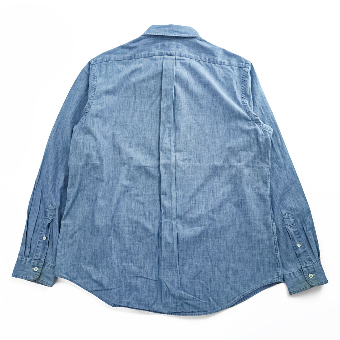 Ralph Lauren シャンブレー 長袖 ボタンダウンシャツ XL インディゴ CLASSIC FIT スモールポニー ロゴ 刺繍