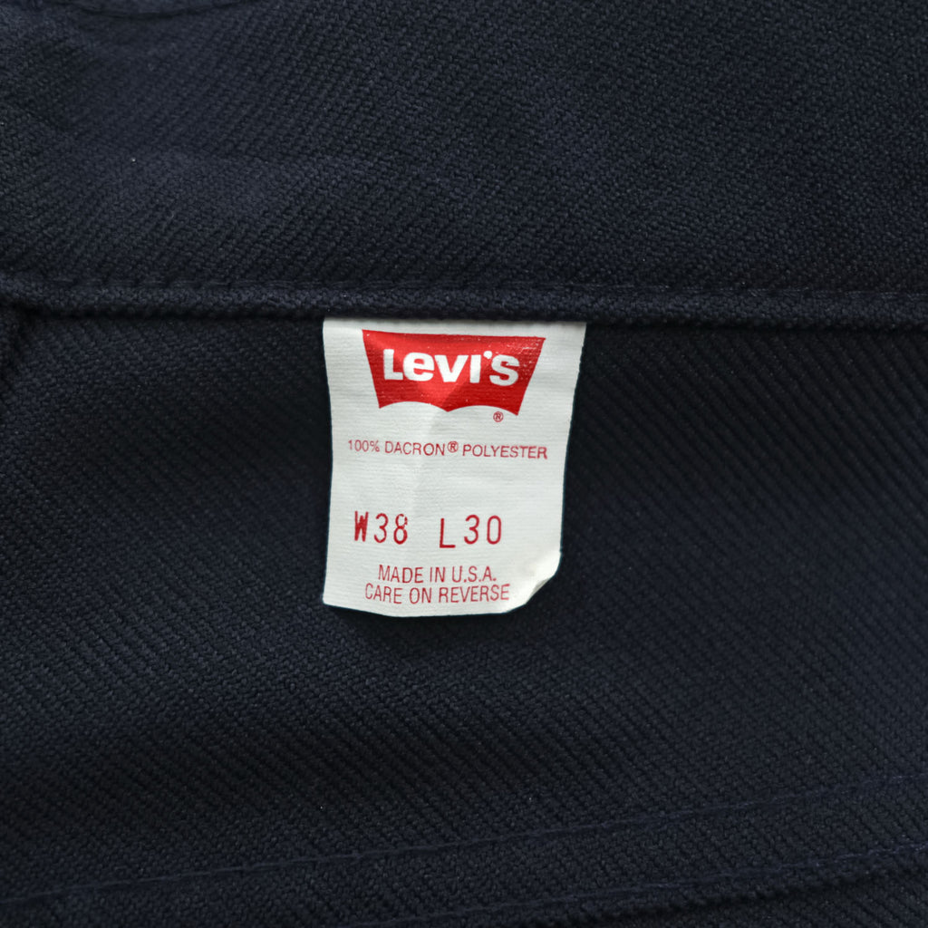 Levi's 90年代 USA製 ヴィンテージ スタプレ ブーツカット フレア スラックス パンツ XL ネイビー 黒タブ 10517-6117