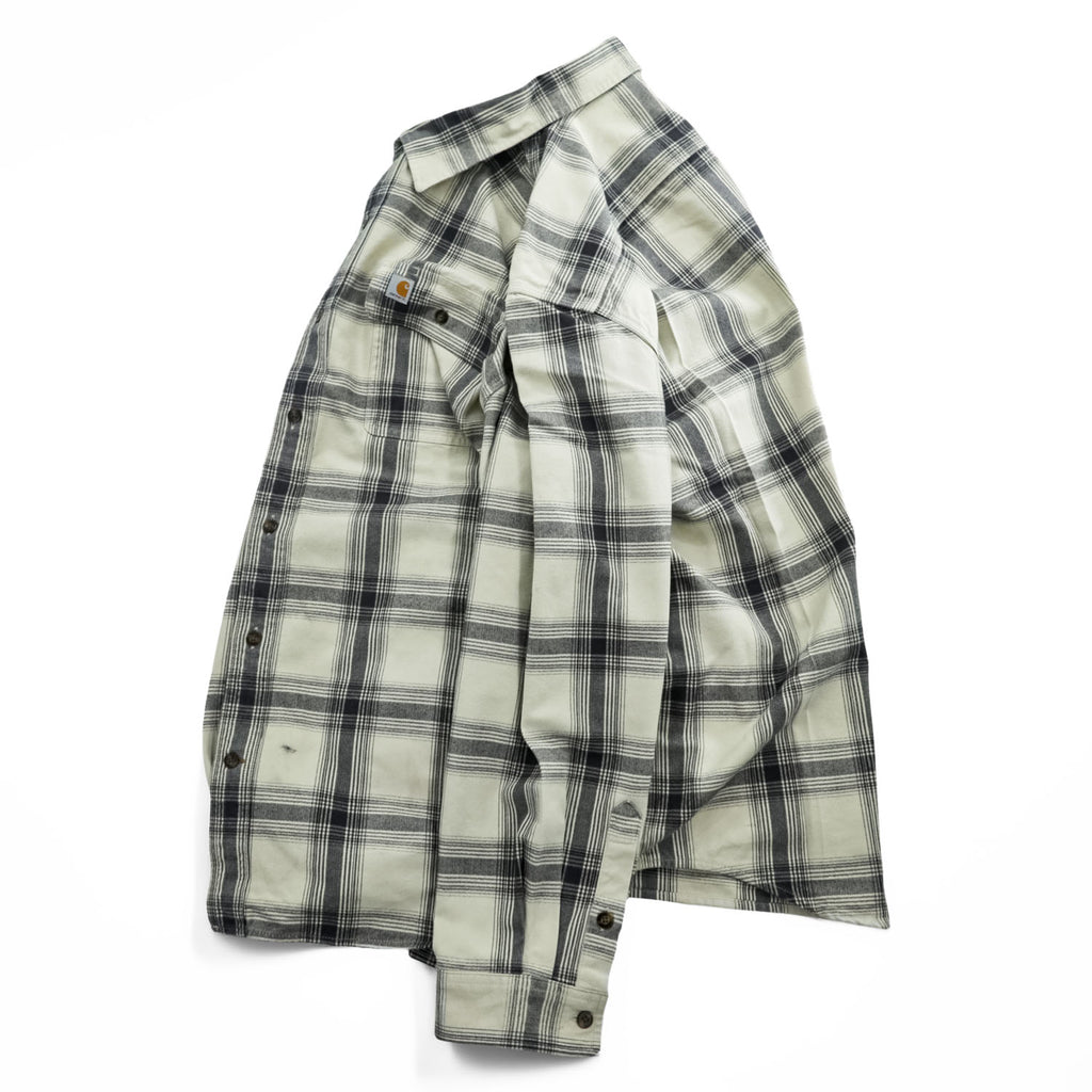 carhartt フランネル 長袖チェックシャツ XL グレー ホワイト ORIGINAL FIT ビッグサイズ 104451