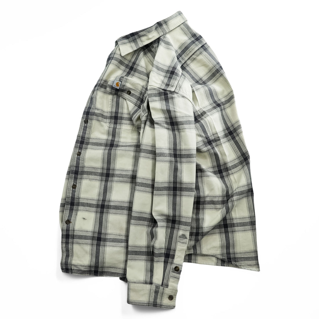 carhartt フランネル 長袖チェックシャツ XL グレー ホワイト ORIGINAL FIT ビッグサイズ 104451