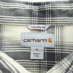 carhartt フランネル 長袖チェックシャツ XL グレー ホワイト ORIGINAL FIT ビッグサイズ 104451