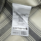 carhartt フランネル 長袖チェックシャツ XL グレー ホワイト ORIGINAL FIT ビッグサイズ 104451