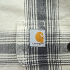 carhartt フランネル 長袖チェックシャツ XL グレー ホワイト ORIGINAL FIT ビッグサイズ 104451