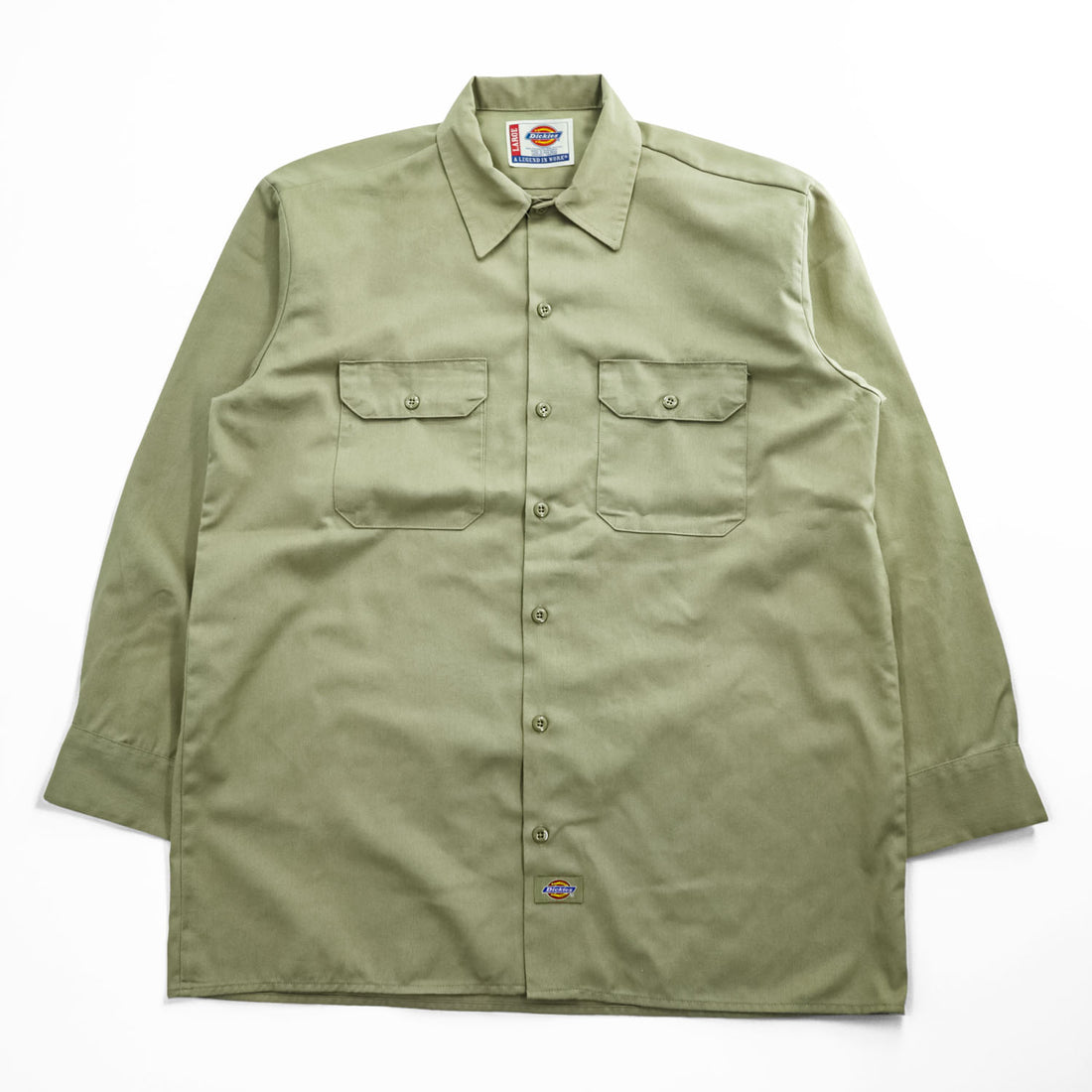Dickies Long-Sleeve Work Shirt, Size L, Beige, WL574KH