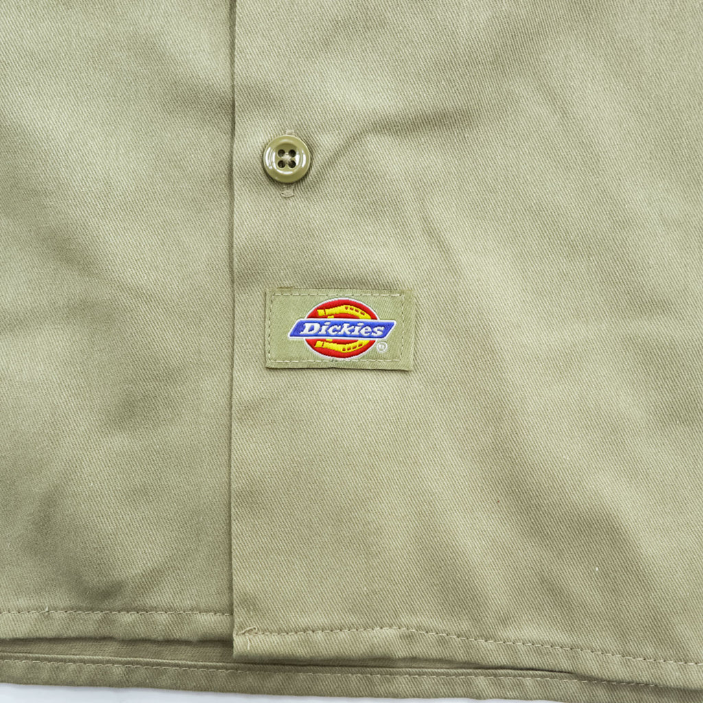 Dickies 長袖 ワークシャツ L ベージュ 胸ポケット ボックスシルエット WL574KH
