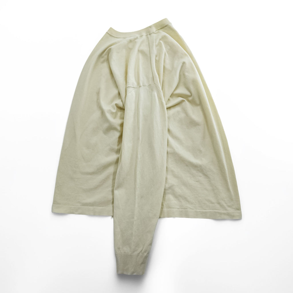AURALEE 日本製 コットンニット SUPER HARD TWIST KNIT P/O ロングスリーブ カットソー M ホワイト A7SP01HT