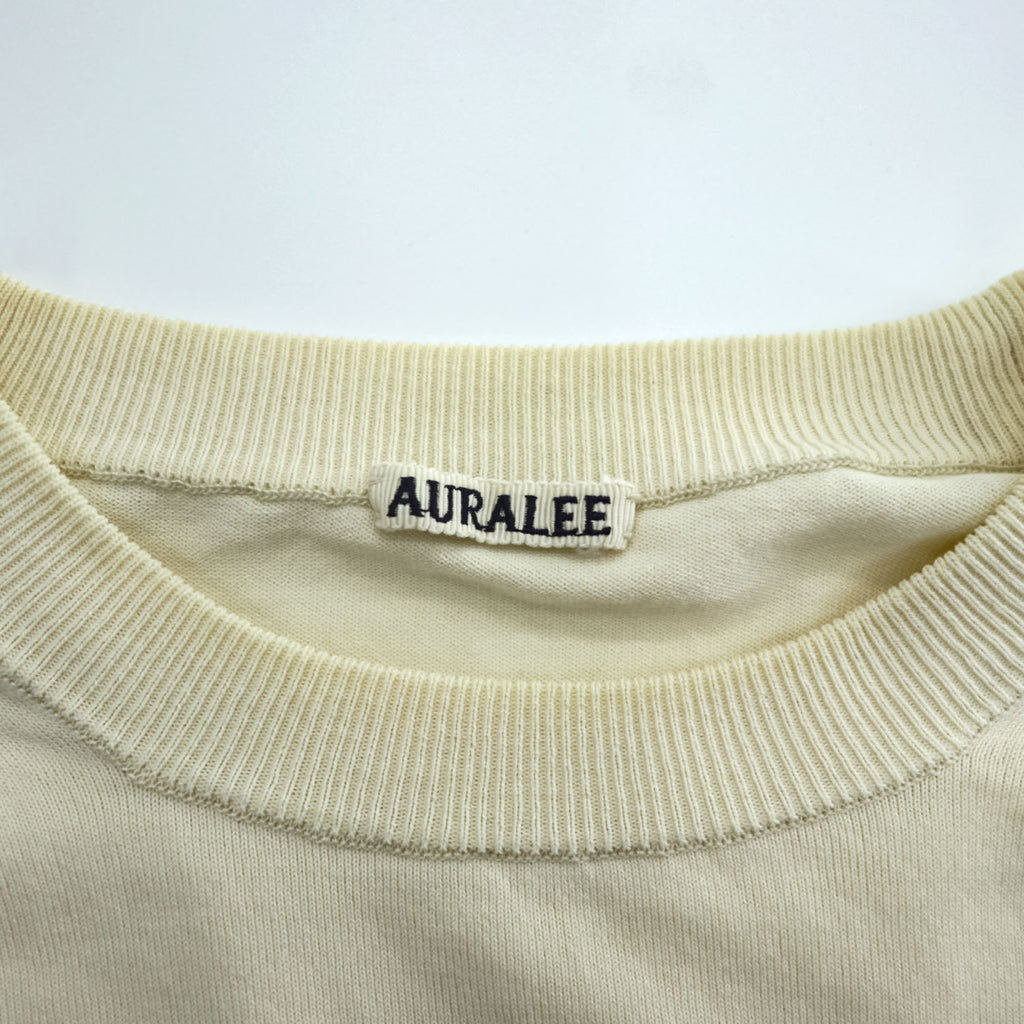 AURALEE 日本製 コットンニット SUPER HARD TWIST KNIT P/O ロングスリーブ カットソー M ホワイト A7SP01HT